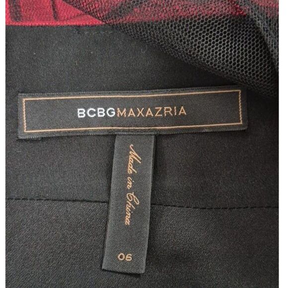 BCBG Max Azria Black and Red Cocktail Dress - Size 6 - Picture 6 of 8